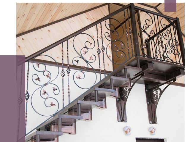 Кованые лестницы в Североморске от 83437 руб. под ключ