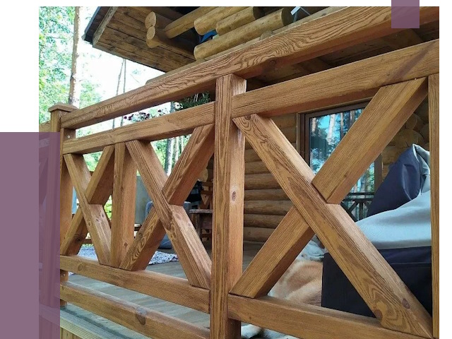 Деревянные перила под ключ в Североморске от 8023 руб. 