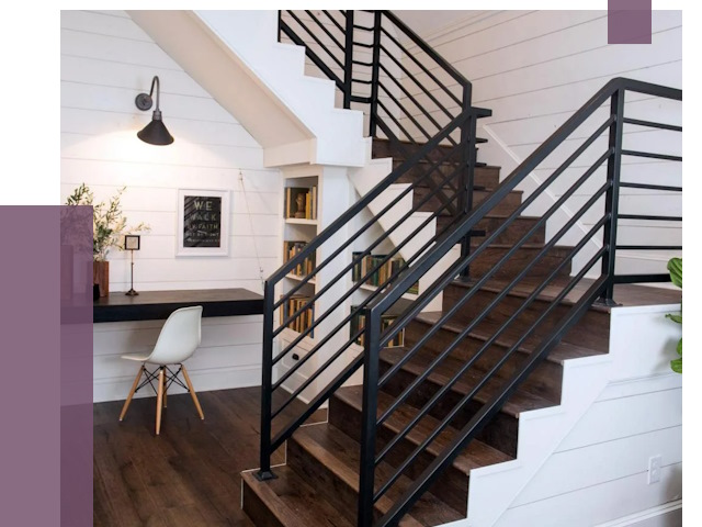 Перила для лестницы в доме в Североморске от 7755 руб. — ПРОЛЁТ-Свм