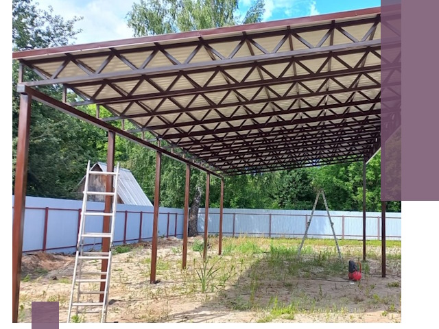 Односкатные навесы под ключ в Североморске — изготовление и монтаж