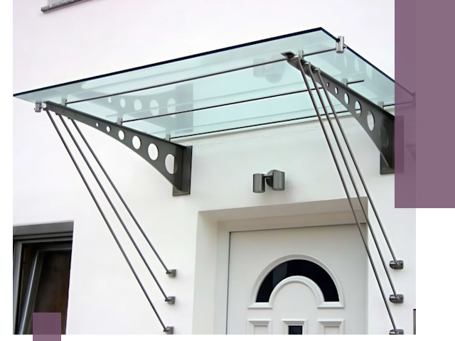 Козырьки над входом под ключ в Североморске — изготовление и монтаж