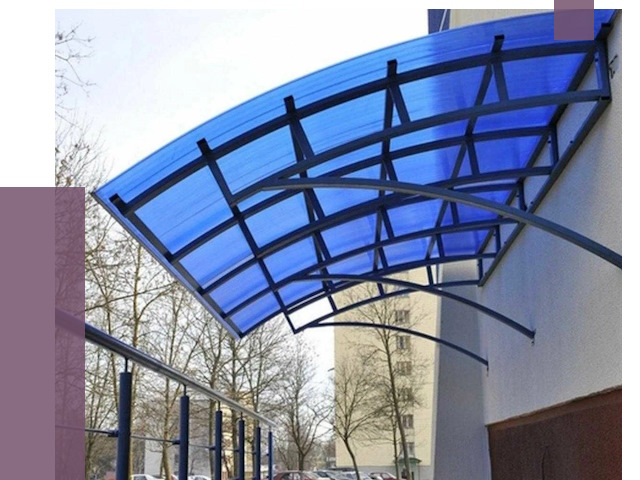 Козырьки из поликарбоната в Североморске от 4493 руб. под ключ | ПРОЛЁТ-Свм