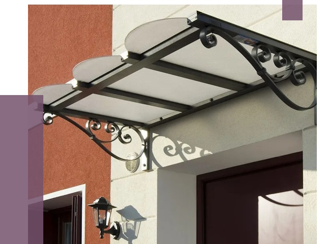 Односкатные козырьки в Североморске от 8772 руб.  | ПРОЛЁТ-Свм