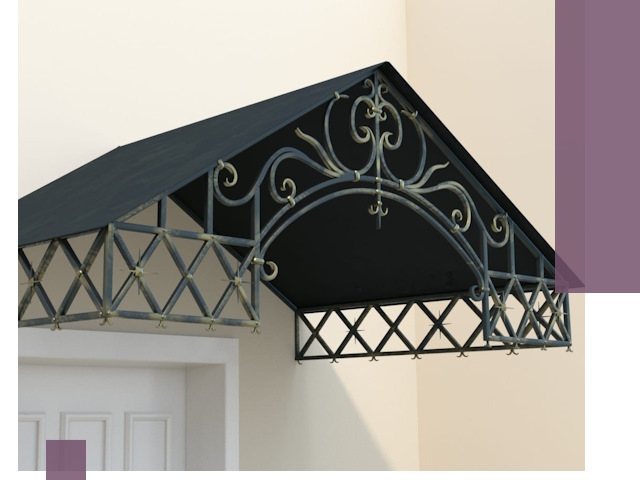 Двускатные металлические козырьки под ключ в Североморске